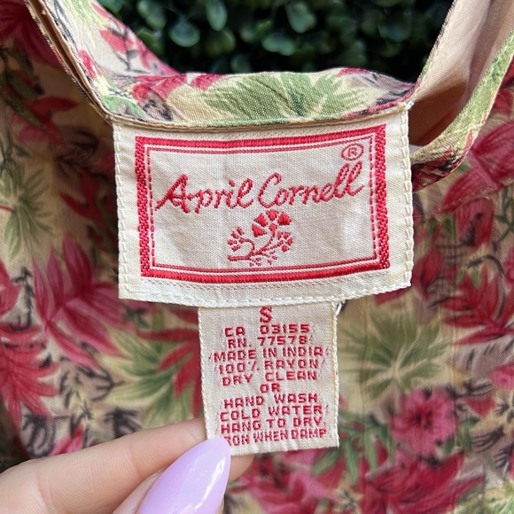 🌸 Vintage 90s April Cornell Floral Beaded Midi Skirt - Picture 5 of 6